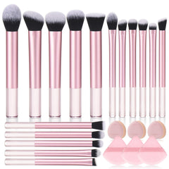 111 makeup brushes set in pink-black case for organized, travel-ready makeup