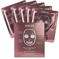 111SKIN Rose Gold Brightening Mask packaging highlights fragrance-free formula for sensitive skin.