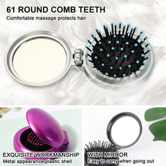1st Choice travel mirror comb shown in black for quick makeup checks