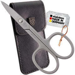 3 Swords Germany curved nail scissors closeup highlights curved blades for precise trimming.