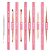 3zorqinron Nail Art Brushes Set with double-ended heads for precise line work and flawless details.