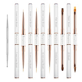 3zorqinron nail art brushes set double-ended close-up shows precision detailing for DIY designs.