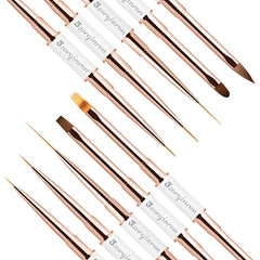 3zorqinron nail art brushes set liner-detail brushes in action for sharp lines.