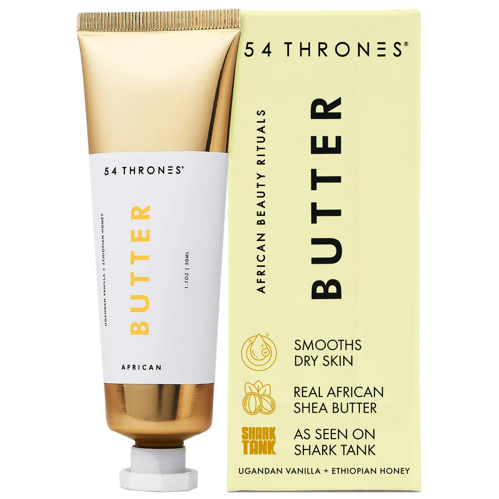 54 Thrones African Beauty Shea Butter vanilla honey jar showcasing rich moisture and indulgent scent.