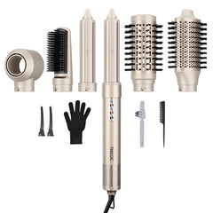 7MAGIC 6in1 hair-styler-dryer-brush-assembly demonstrates versatile at-home styling options.