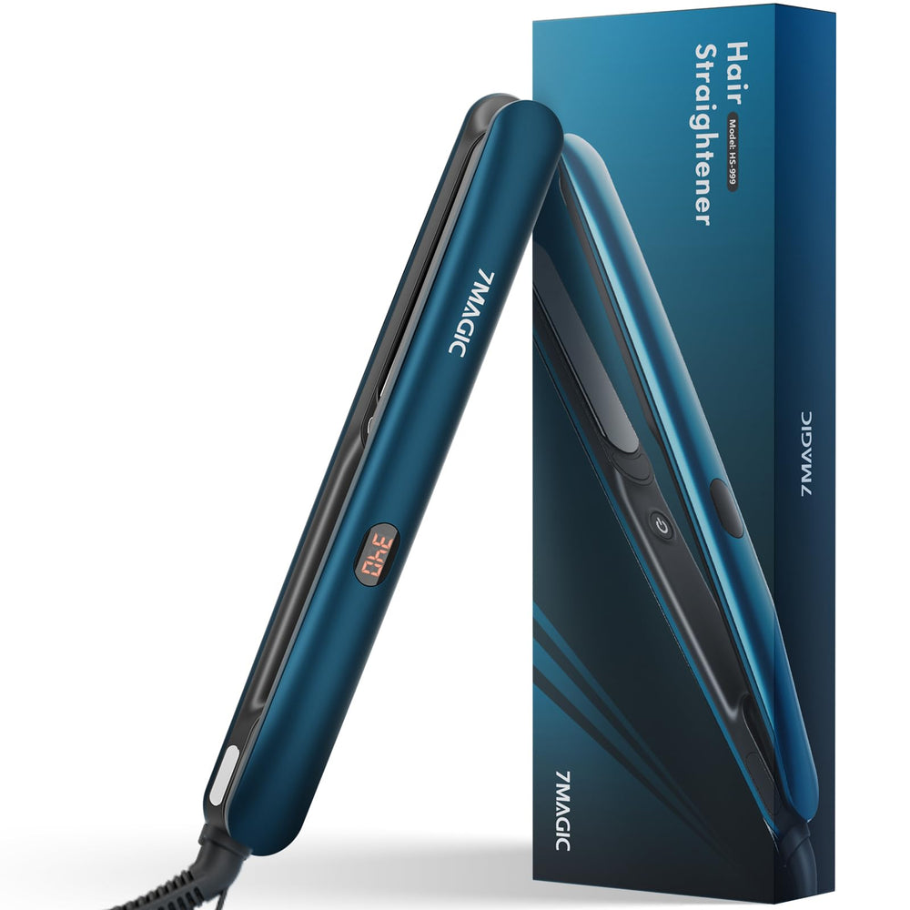 7MAGIC hair straightener plates—titanium ceramic for smooth, even heat and glossy results.