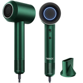 7MAGIC high-speed hair dryer green front view for fast, efficient drying.