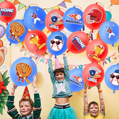 91BALLOONS baseball punch balloons and tattoos pack contents shown