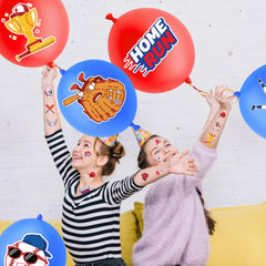 91BALLOONS pre-cut tattoos with home run designs for quick, mess-free fun