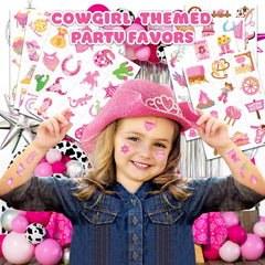 91TATTOOS pink disco cowgirl boot tattoo complements costumes and celebrations.