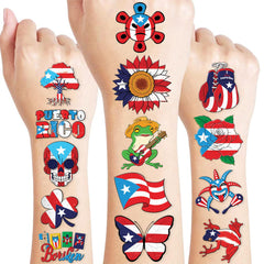 91TATTOOS Puerto Rico flag tattoo sheets ready for kids party favors and crafts