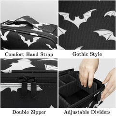 9CH Goth makeup organizer bag inside-pockets keeping tools neatly organized