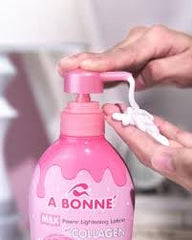 A Bonné pump bottle demonstrates controlled dispensing for mess-free daily moisturization
