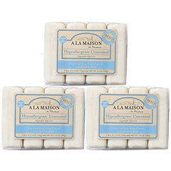 A LA MAISON hypoallergenic unscented bar soap enriched with nourishing oils for hydration.