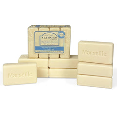 A LA MAISON hypoallergenic unscented bar soap packaging—daily cleansing with long-lasting bars.