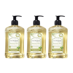 A LA MAISON rosemary mint hand soap bottle offering nourishing daily care.