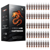 A-minusone 50-assorted tattoo cartridge needles pack with mixed sizes for versatile liner and shader work.