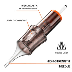 A-minusone universal-fit tattoo cartridges compatible with most rotary pens for flexible setup.