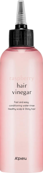 A’PIEU Raspberry Hair Vinegar bottle focusing on scalp refresh and pH balance.