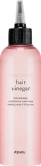 A’PIEU Raspberry Hair Vinegar bottle focusing on scalp refresh and pH balance.