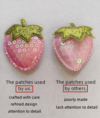 AACKS strawberry hairbows worn on toddler demonstrates quick styling for outings