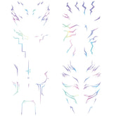 Abading holographic tattoo close-up showing shimmering cosplay pattern for eye-catching look