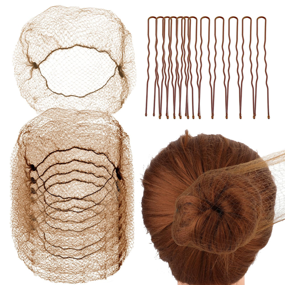 Abeillo hair net invisible-50cm-brown secures long hair for ballet