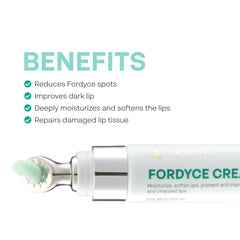ABERA Fordyce Cream closeup on bumps highlights potential smoothing of lip texture