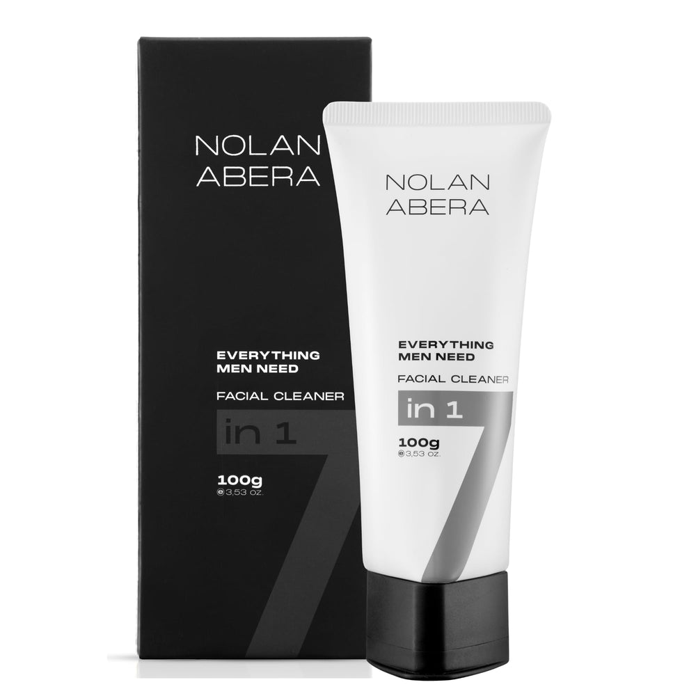ABERA Nolan Daily Cleanser bottle demonstrates refreshing cleansing action for oil control.