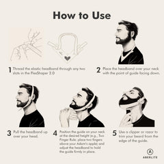 Aberlite beard trimmer tool in use with edge trimming guided by the template.