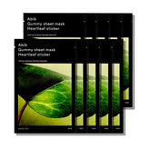 Abib Gummy Sheet Mask Heartleaf Sticker packaging shows convenient daily use, hydration potential.