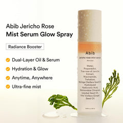 Abib Jericho Rose Mist label close-up highlighting vegan skincare.