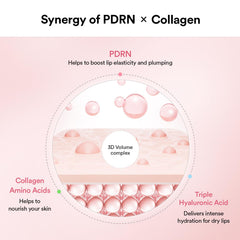 Abib PDRN Collagen Lip Mask applying on lips for overnight hydration.