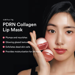 Abib PDRN Collagen Lip Mask jar close-up shows glazed jelly texture.