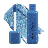 aboutface fractal glitter eye paint above santorini swatch for bold, fade-resistant sparkle