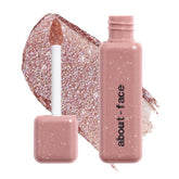 aboutface Fractal Glitter Eye Paint Smolder bottle closeup shows vibrant shimmer and rich texture