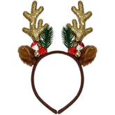 Abxqa Christmas headband with glitter reindeer antlers adds festive sparkle for parties.