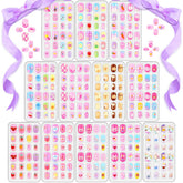 Acejoz 288-piece kids nails set with bright stick-on options for pretend play