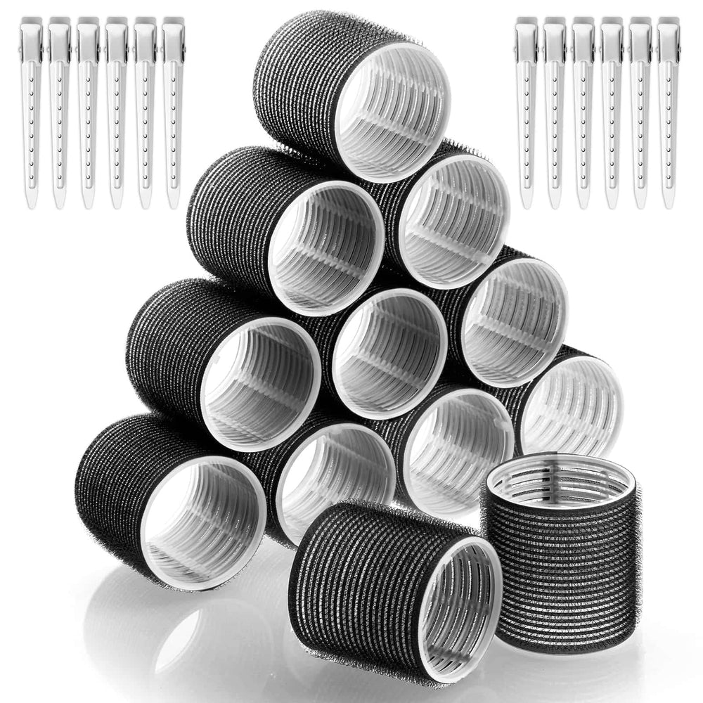Acejoz jumbo hair rollers packaging with clips inside, ready for at-home styling.