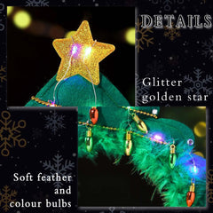 Aceorna LED hair hoop with feathers and shimmer stars for standout cosplay.