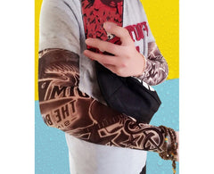 Acfun fake tattoo sleeve skulls design adds edgy vibe and sun coverage