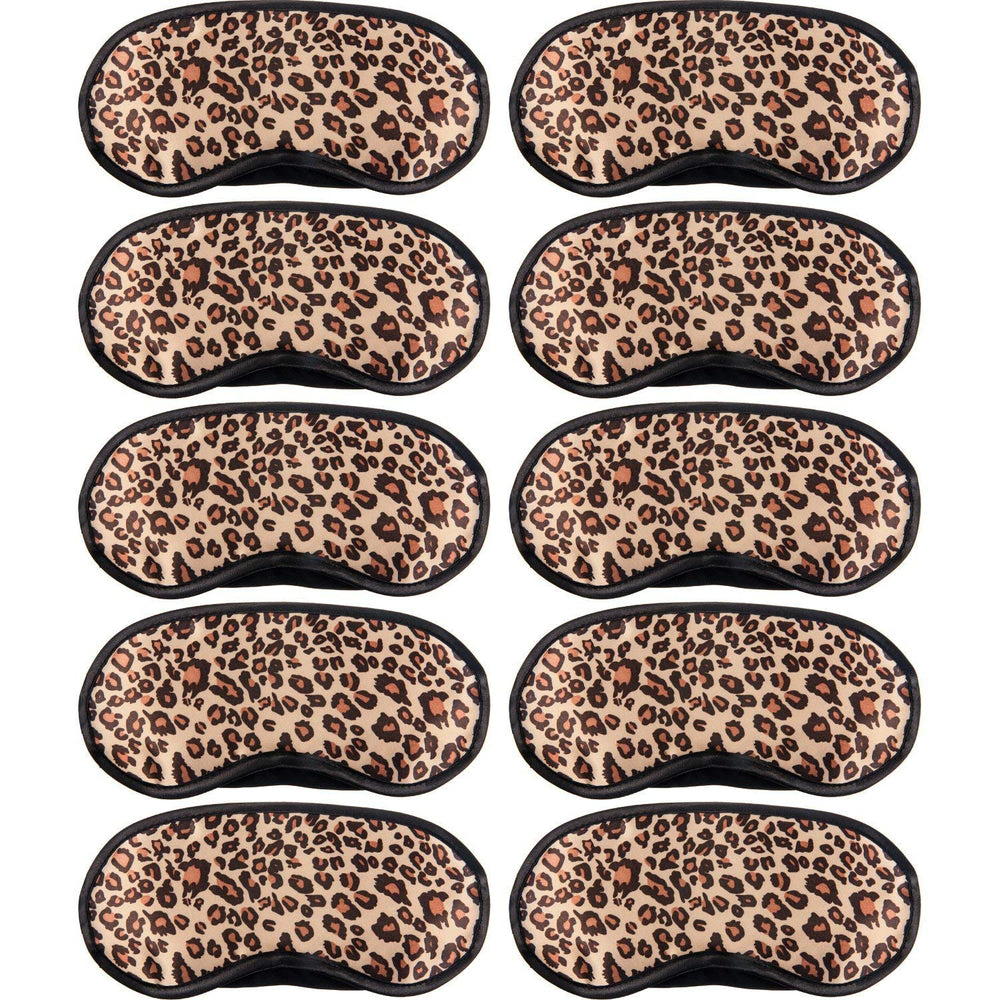Acfun leopard satin sleep mask front view for travel comfort and light blocking