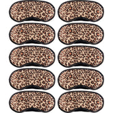 Acfun leopard satin sleep mask front view for travel comfort and light blocking