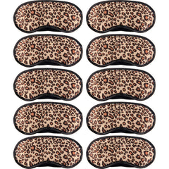 Acfun leopard satin sleep mask front view for travel comfort and light blocking