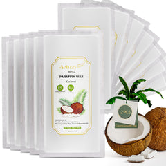 Achzzy natural paraffin wax refills coconut-beads delivering coconut scent for gentle skin hydration.
