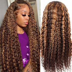 ACIWP deep-wave lace-front wig honey blonde 28in with voluminous texture