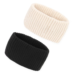ACO-UINT Knit Headwraps 2-Pack front view showing wide knit warmth for winter.