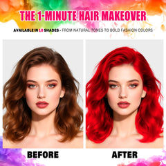 Acomler Red Hair Spray festival look on model showcasing bold shade.