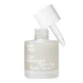 ACT+ACRE stem-cell serum bottle close-up for thicker-looking hair.