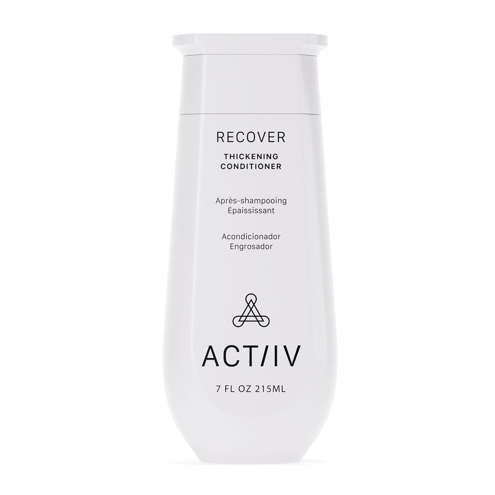 ACTIIV Recover thickening conditioner bottle highlights plant-based care for fuller-looking hair